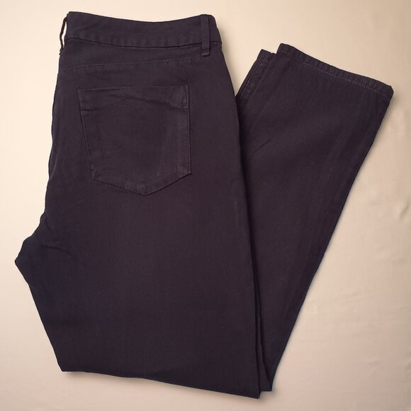 Loft Marisa Linen Blend Pants Size 10 Mid Rise Tapered Leg Navy Blue Color - Picture 1 of 10
